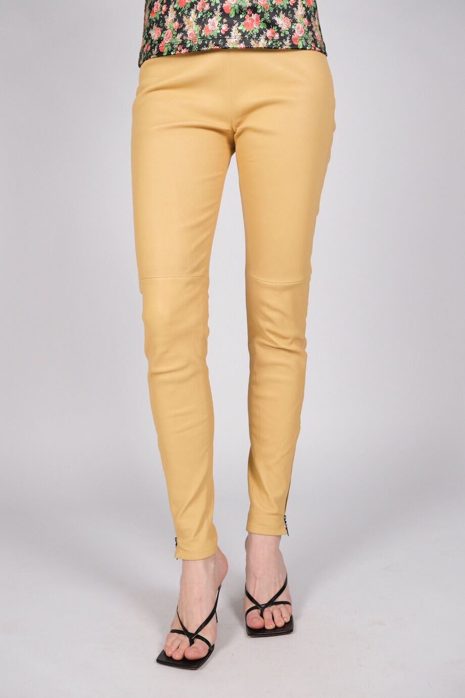 image 2 Кожаные леггинсы лимонного цвета