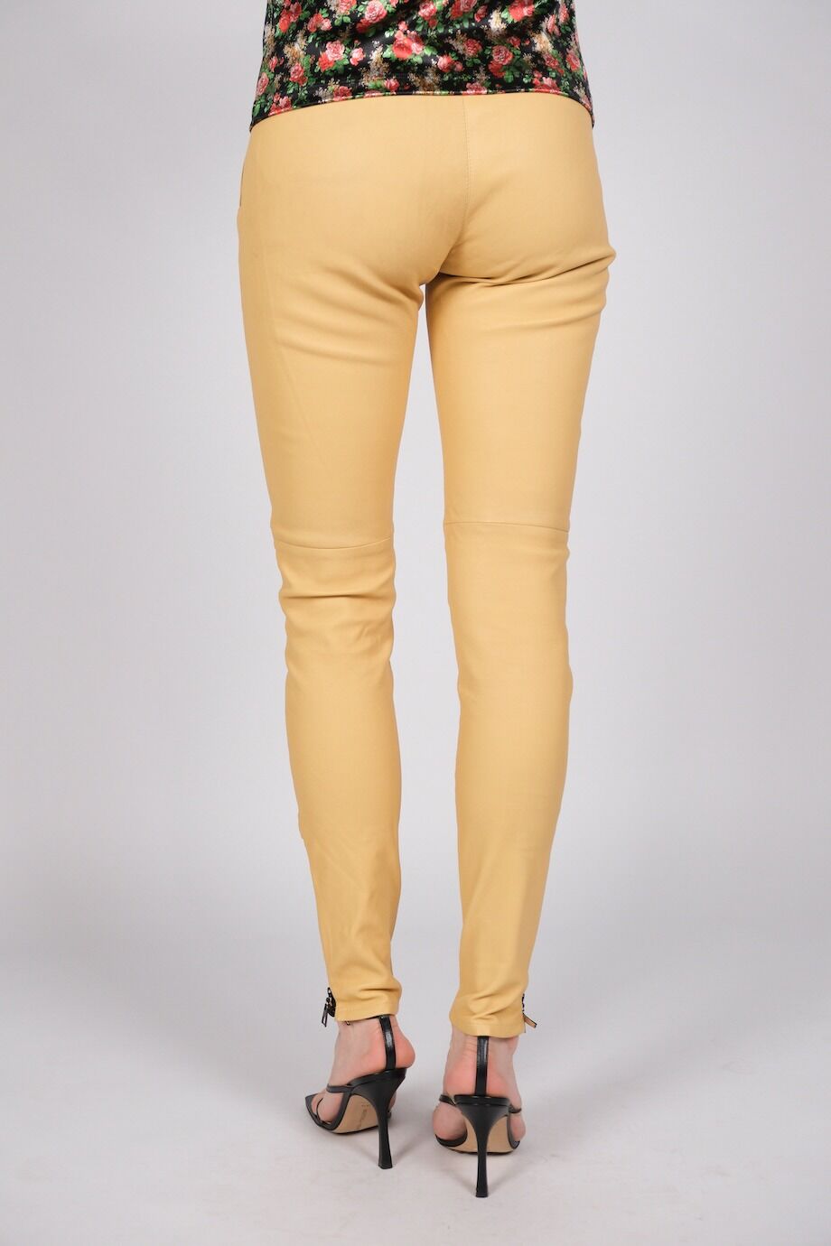 image 4 Кожаные леггинсы лимонного цвета