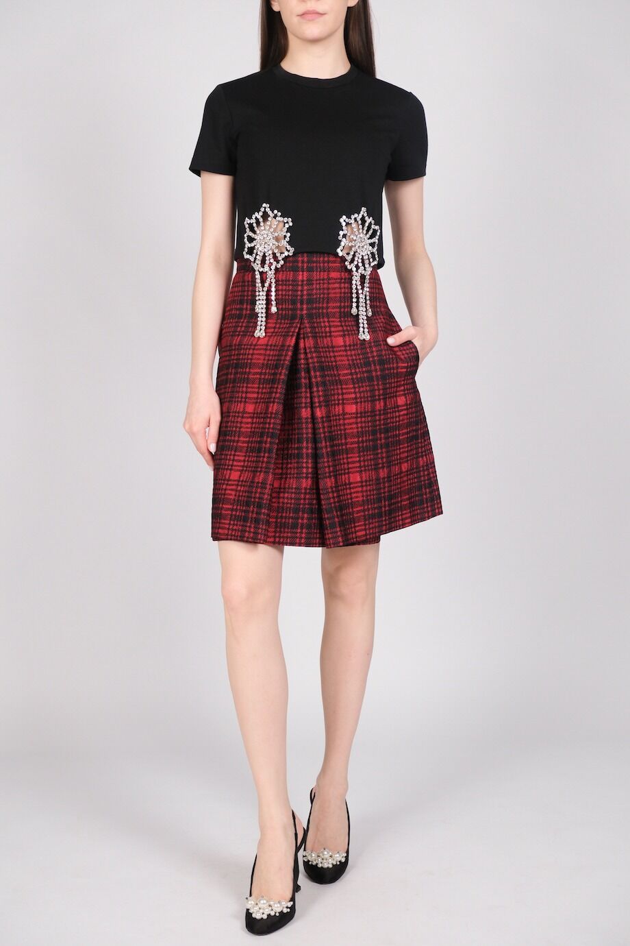 image 1 Юбка красного цвета в клетку