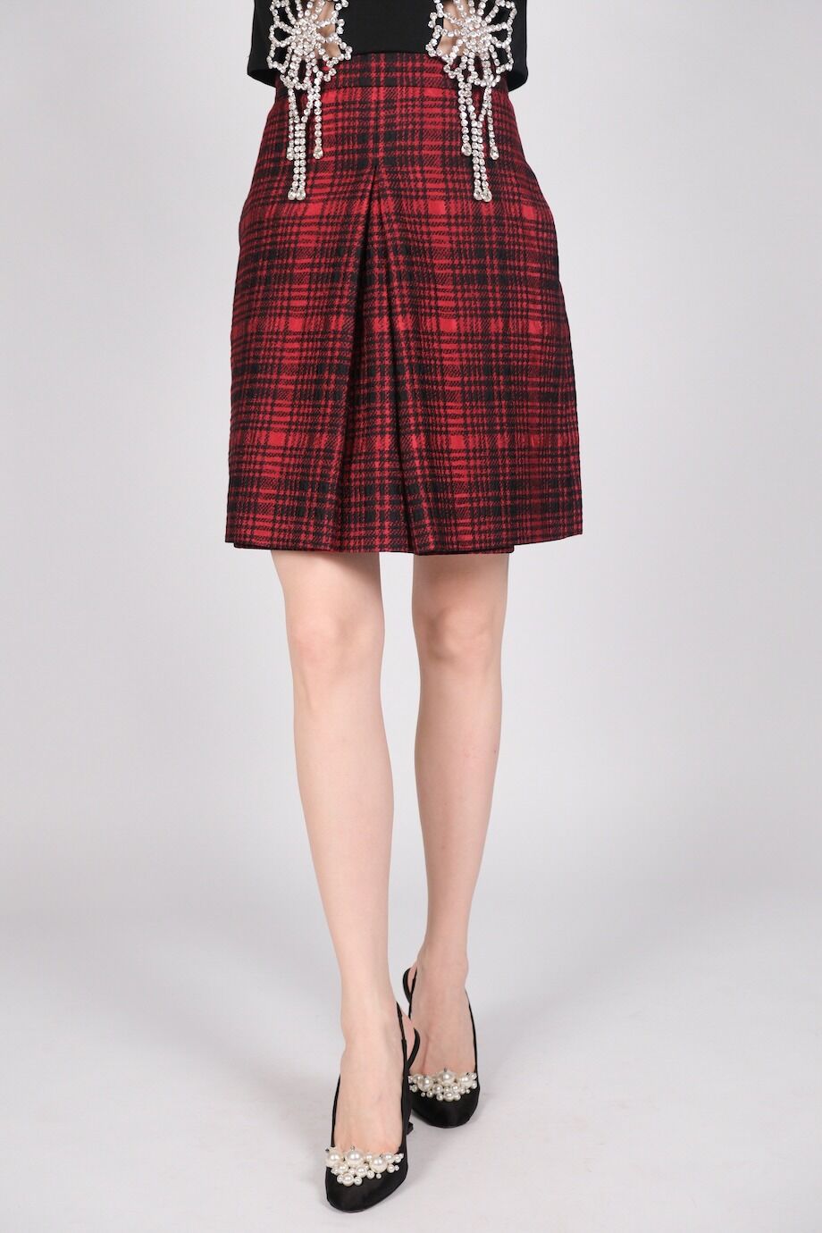 image 2 Юбка красного цвета в клетку