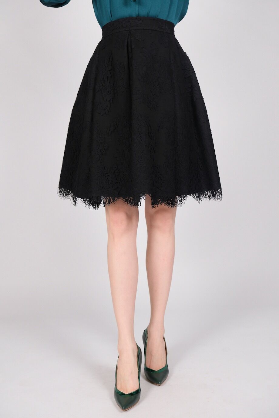 image 2 Юбка черного цвета с кружевной отделкой