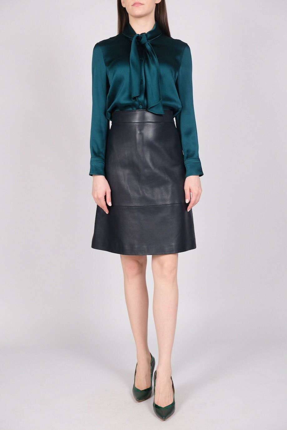 image 1 Юбка трапецией синего цвета