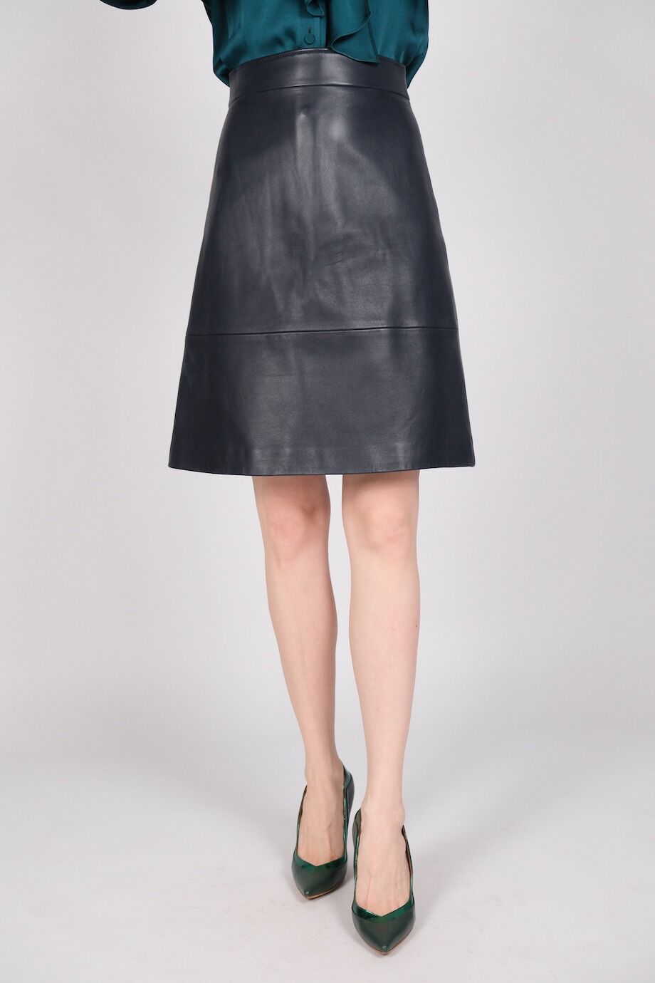 image 2 Юбка трапецией синего цвета