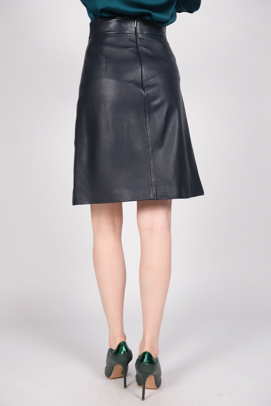 image 4 Юбка трапецией синего цвета