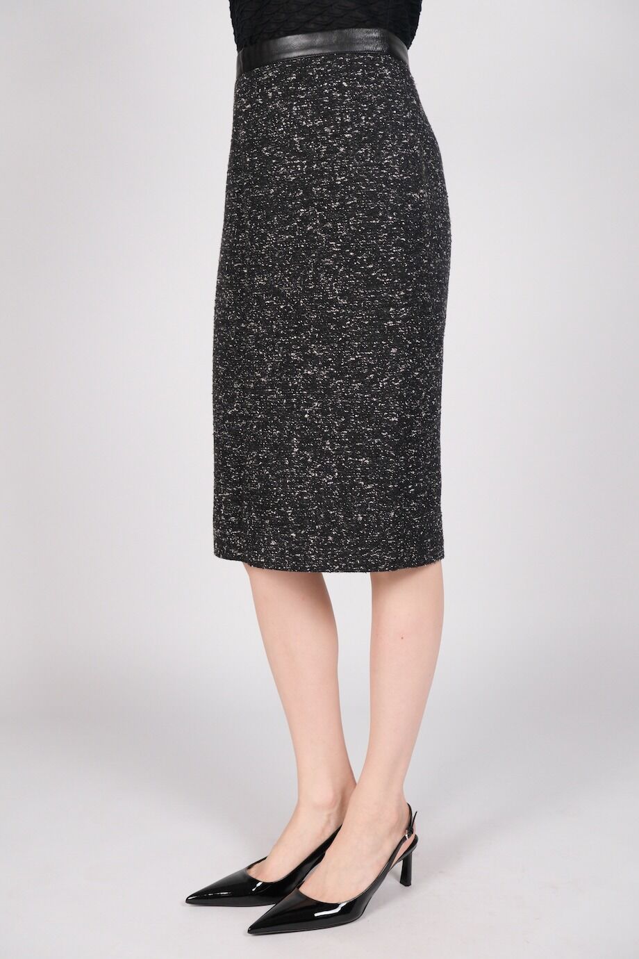 image 3 Юбка букле черного цвета с белыми вкраплениями