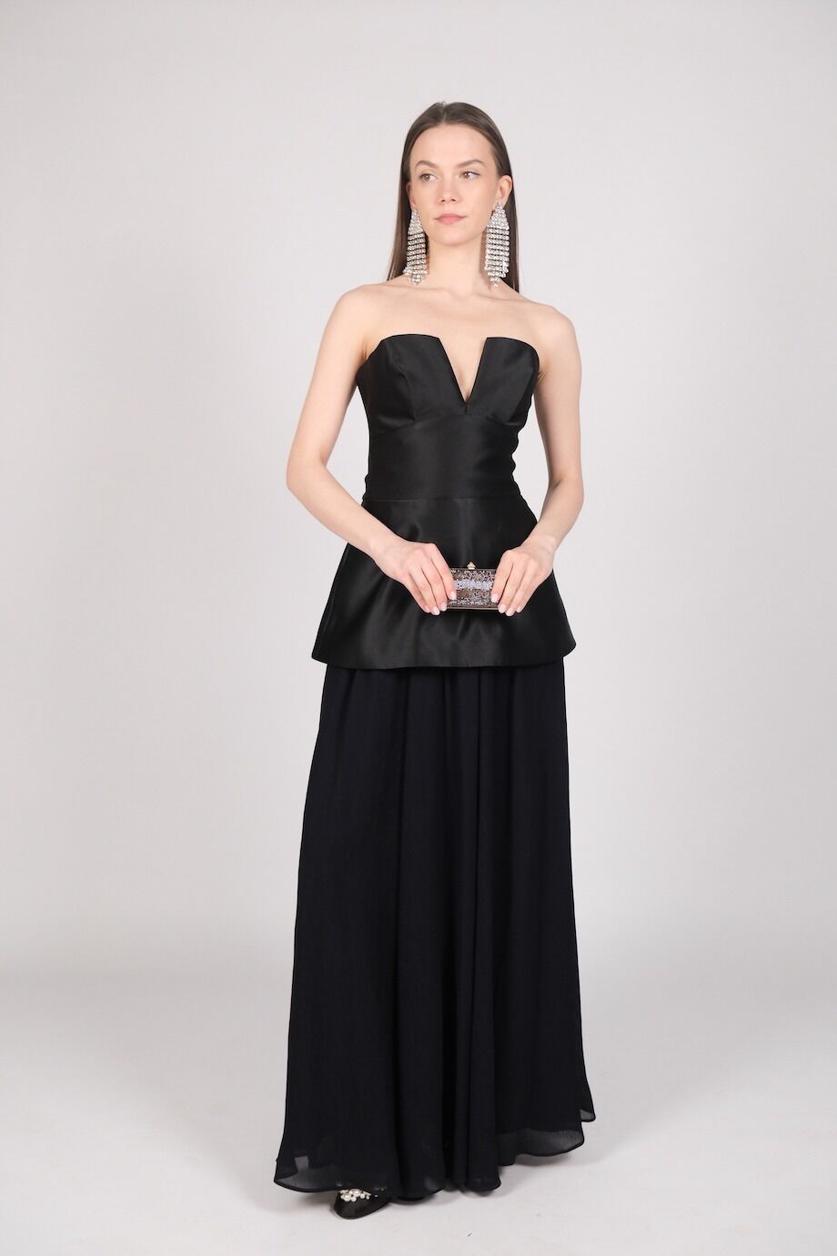 image 1 Юбка в пол темно-синего цвета