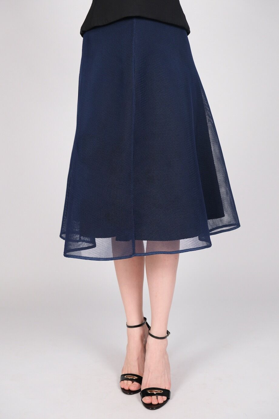 image 2 Юбка синего цвета из перфорированной ткани