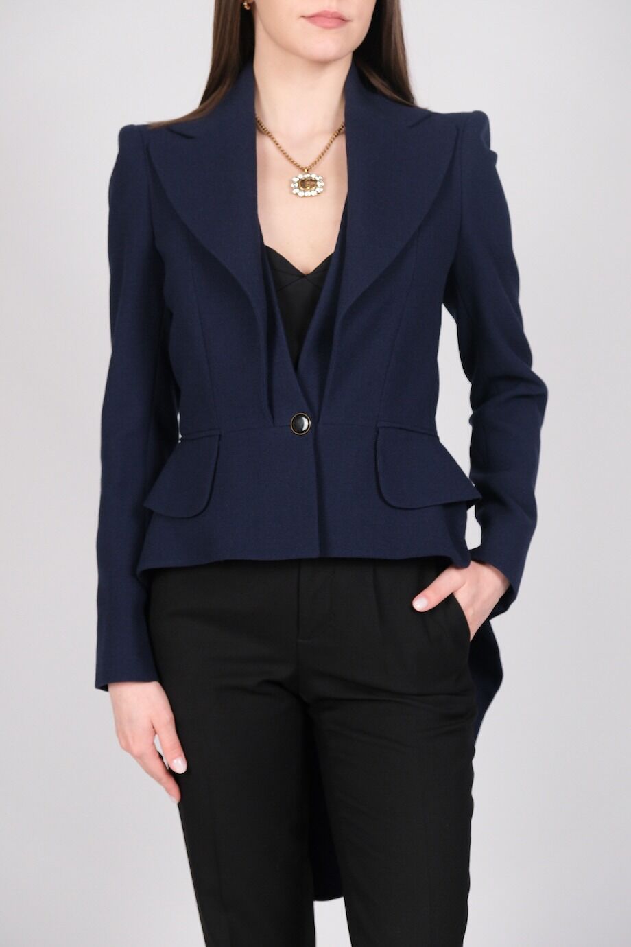 image 7 Жакет темно-синего цвета