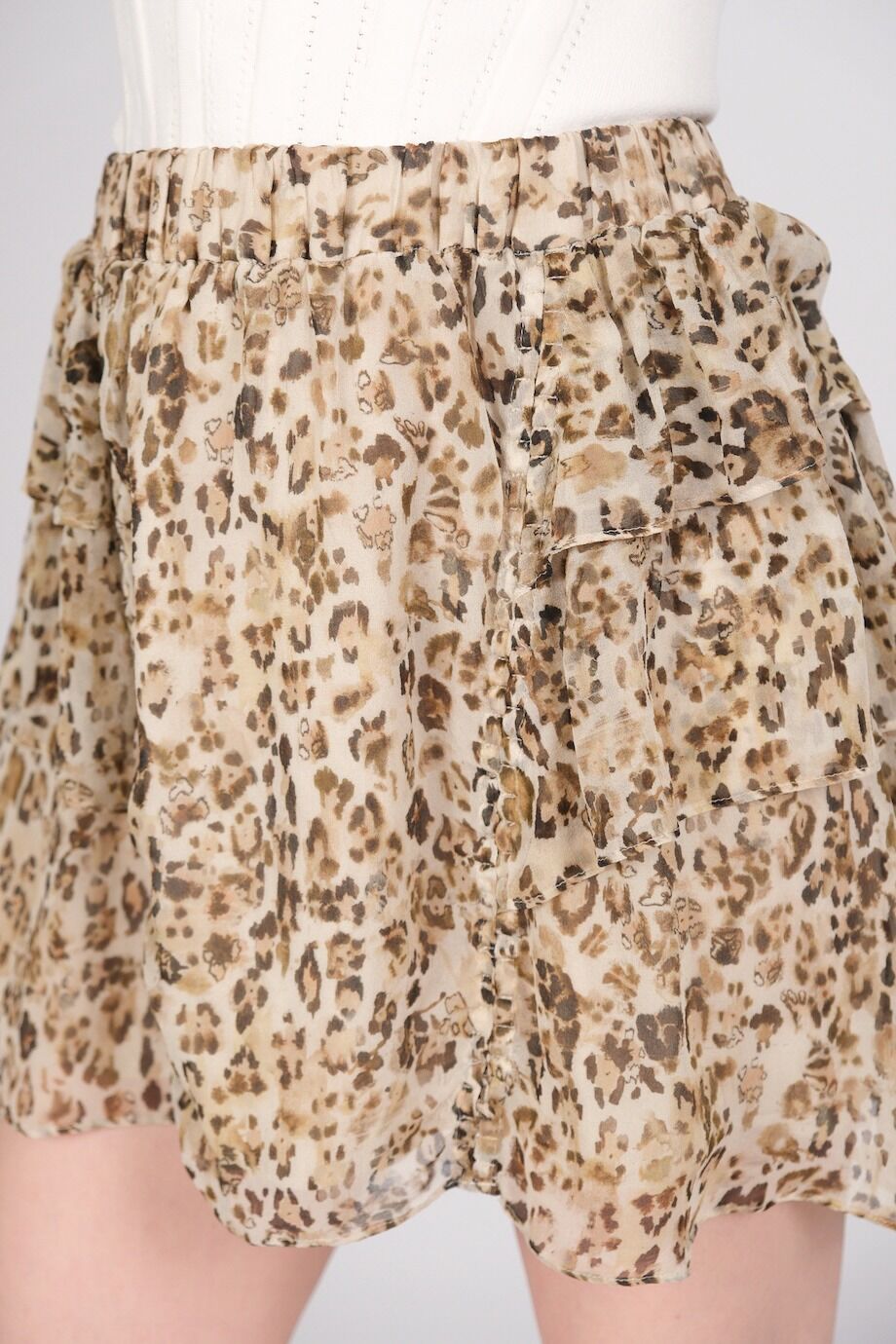image 6 Шелковая мини юбка с леопардовым принтом