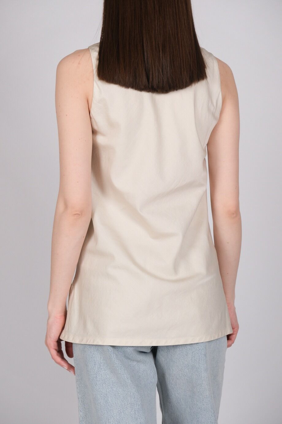 image 3 Шелковый топ кремового цвета с декором