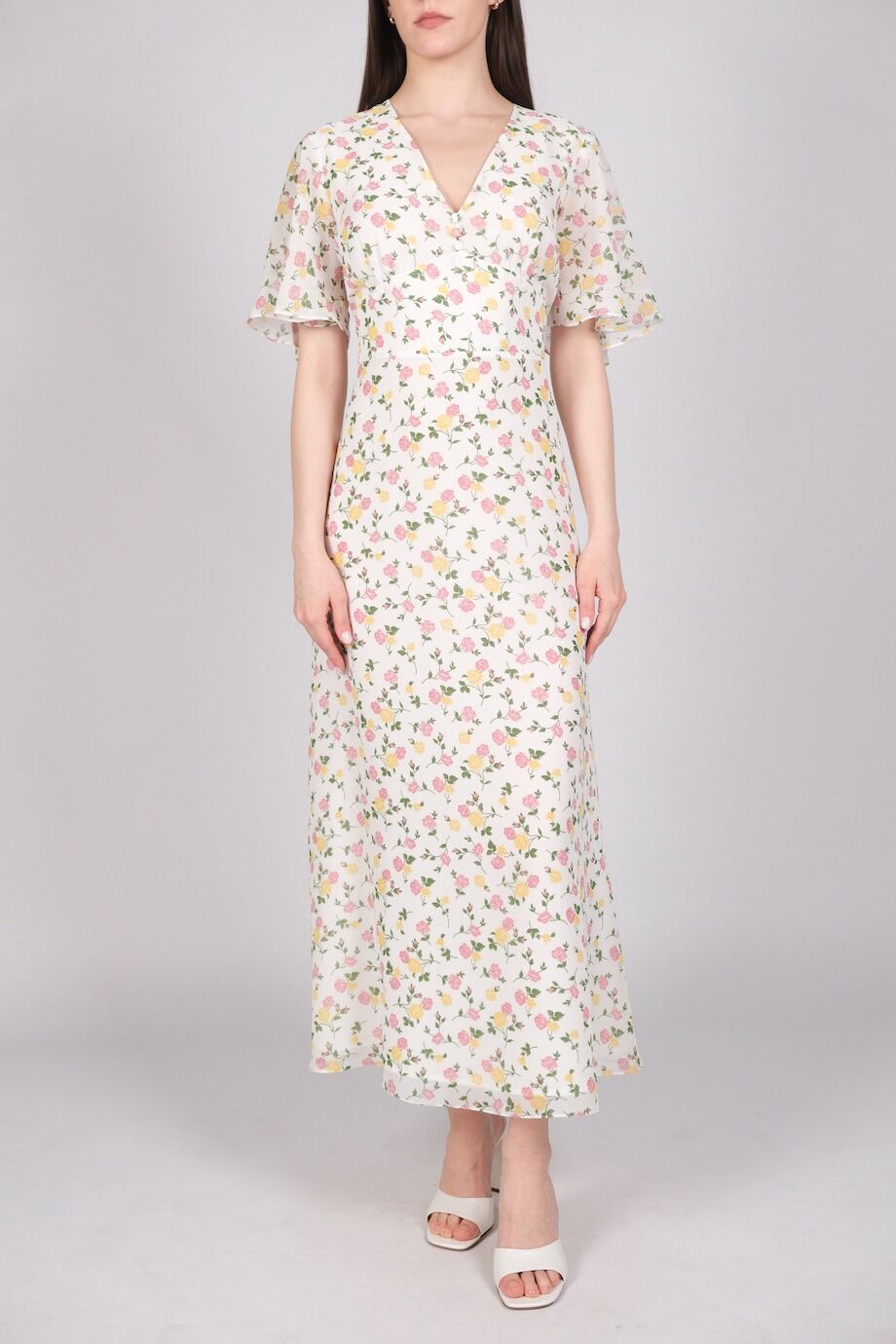 image 1 Платье белого цвета с розами