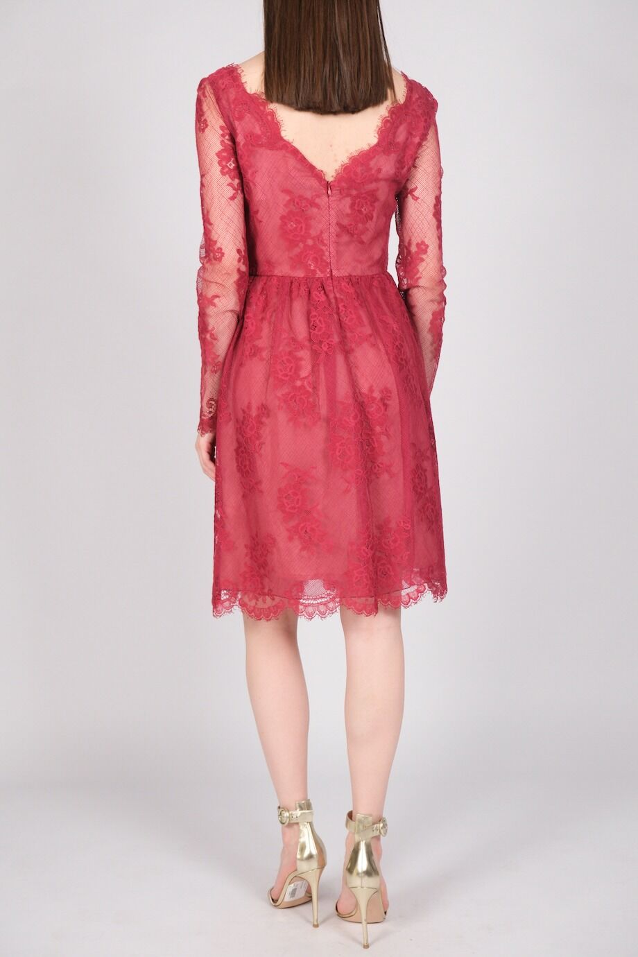 image 3 Платье кружевное малинового цвета