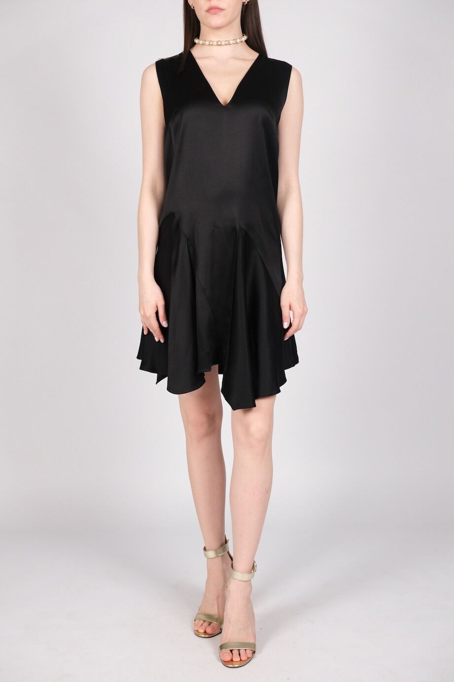 image 1 Шёлковое платье черного цвета