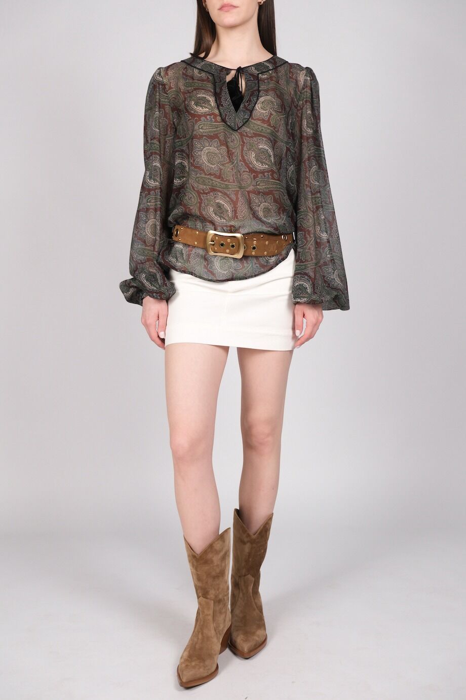 image 1 Джинсовая юбка белого цвета