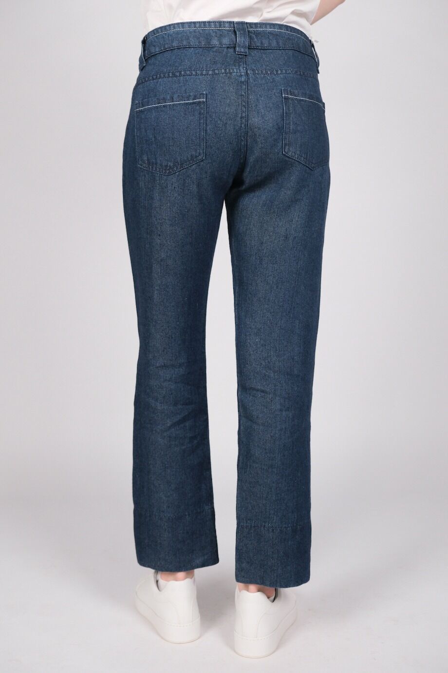 image 5 Льняные джинсы темно-синего цвета