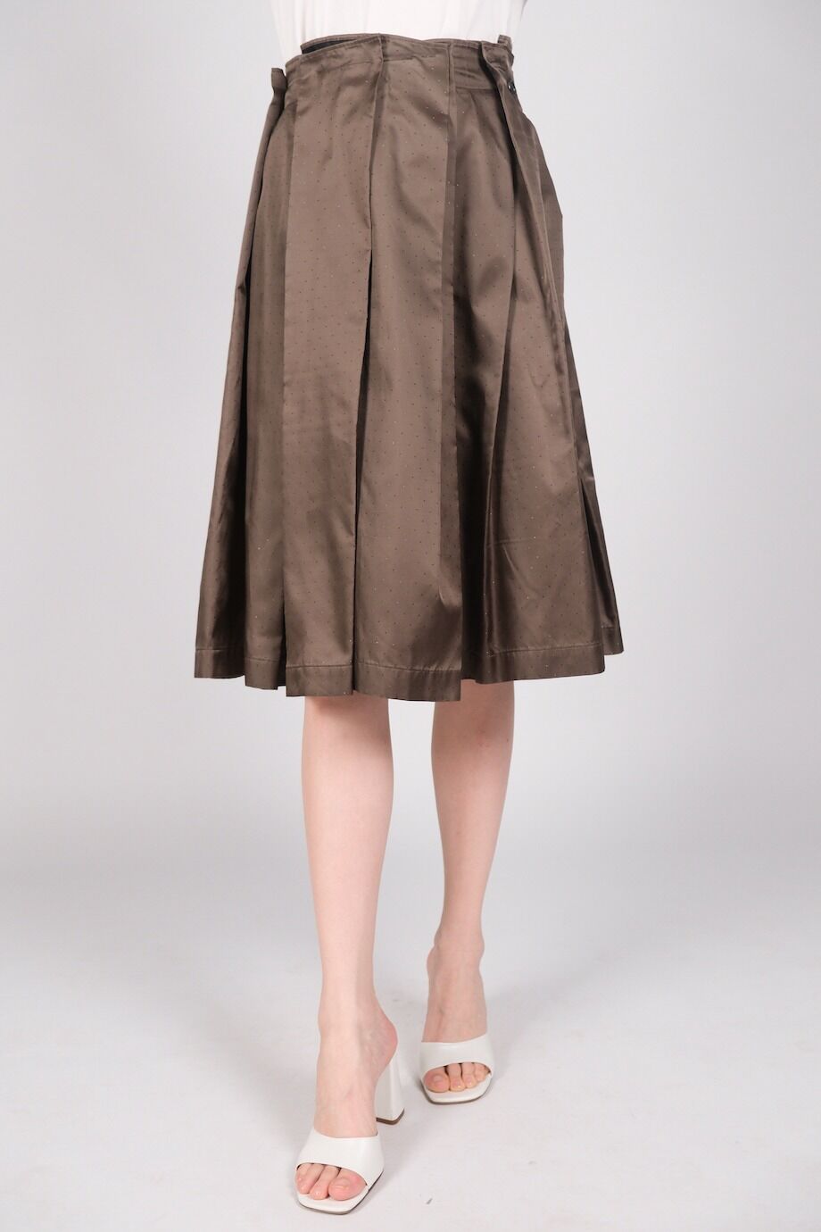 image 2 Юбка в складку серо-оливкового цвета