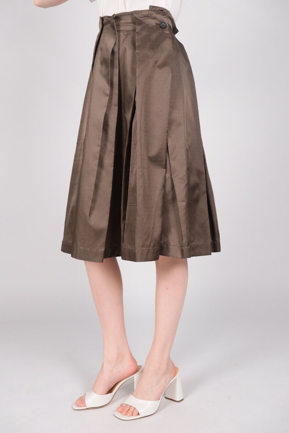 image 3 Юбка в складку серо-оливкового цвета