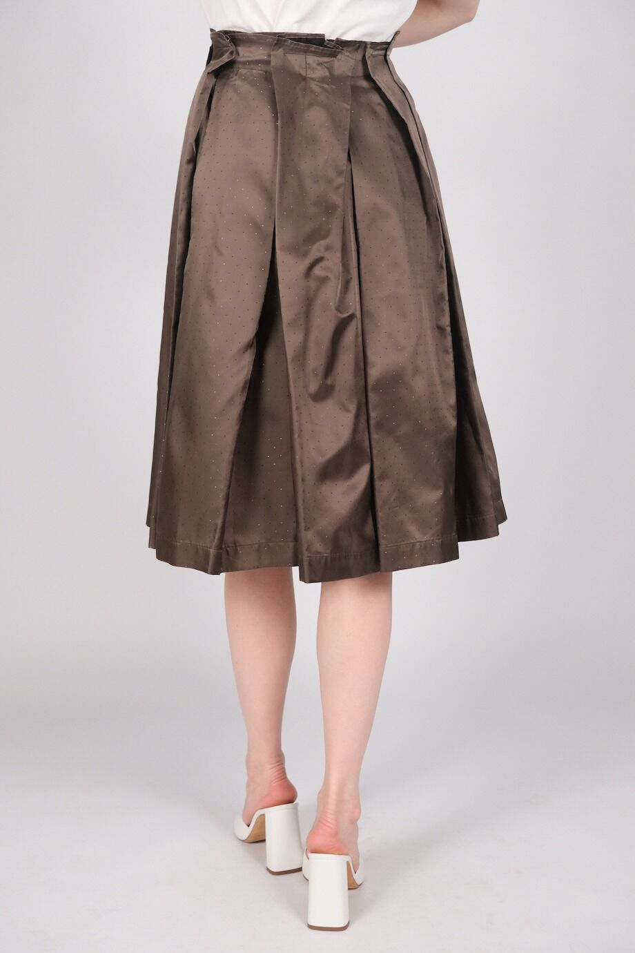 image 5 Юбка в складку серо-оливкового цвета