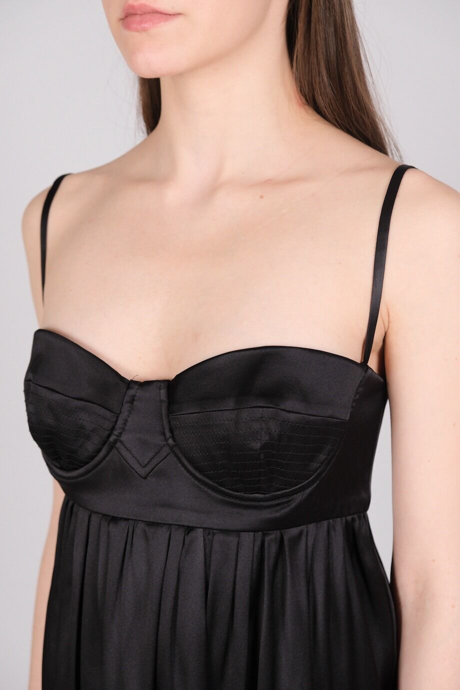 image 3 Шелковое платье черного цвета на бретелях