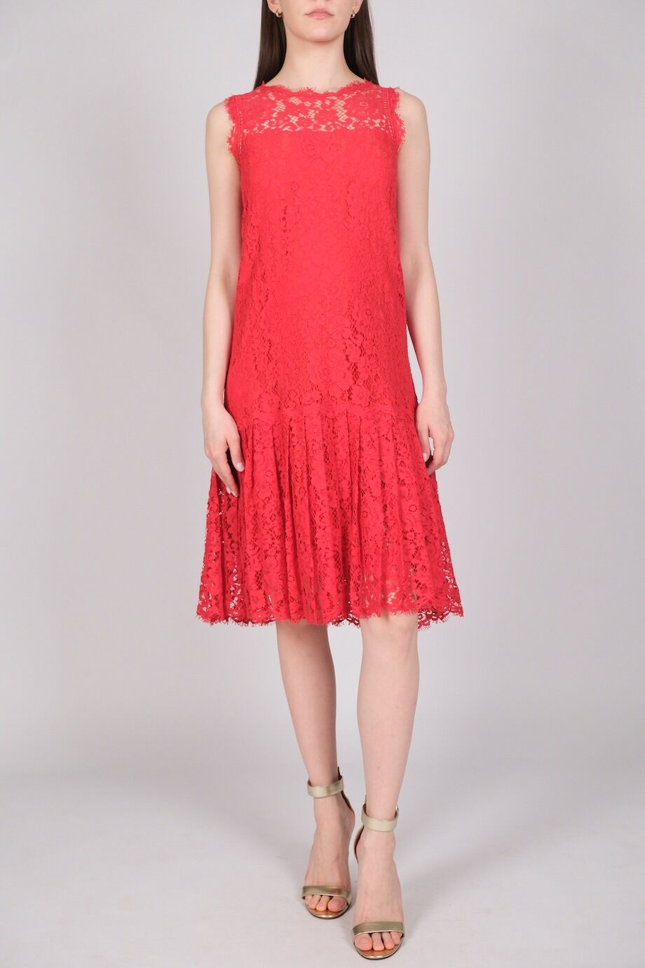 image 1 Кружевное платье красного цвета