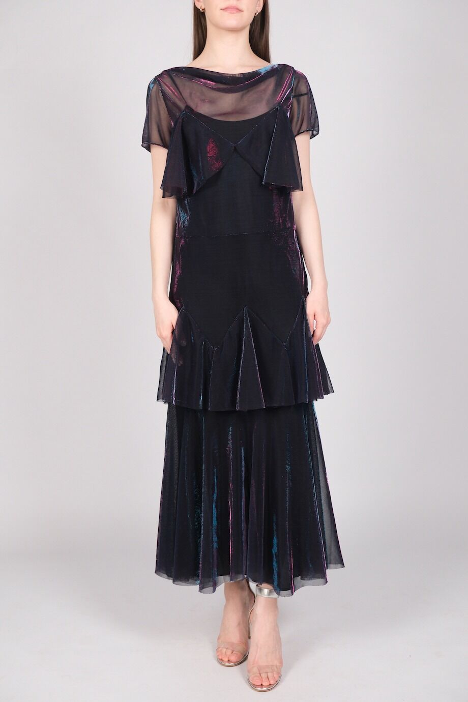 image 1 Платье из мерцающей ткани с воланами