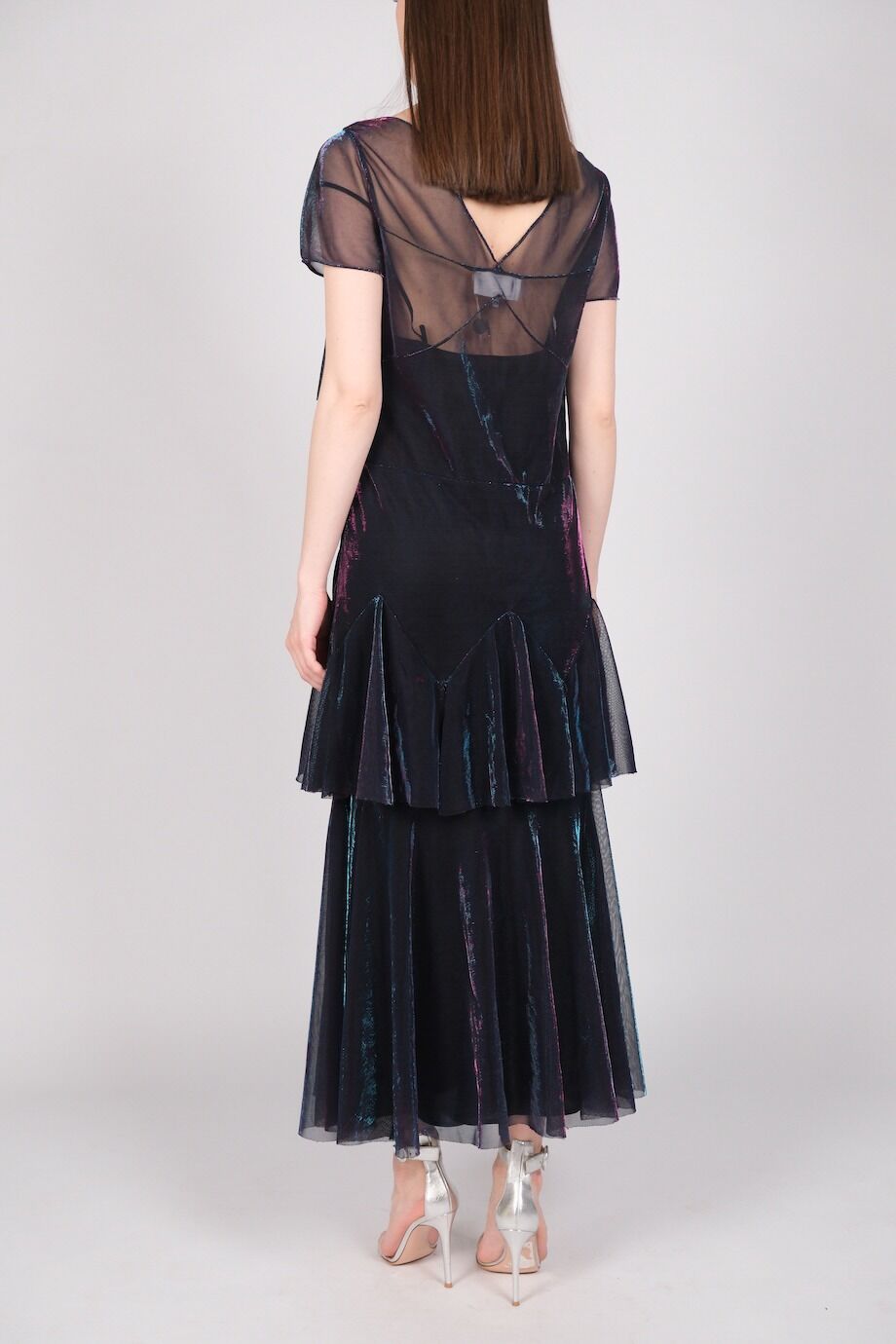 image 3 Платье из мерцающей ткани с воланами