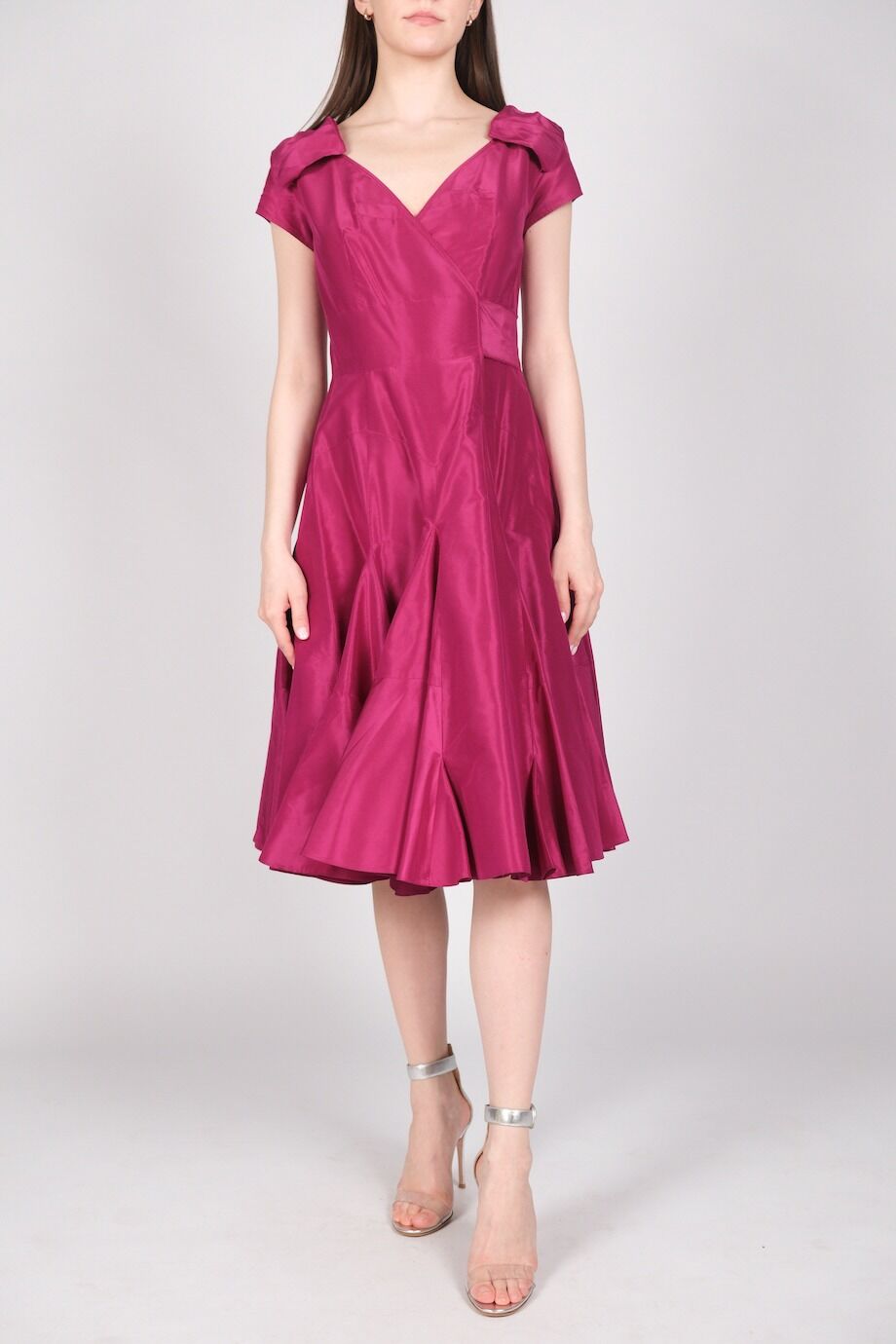 image 1 Шелковое платье цвета фуксии
