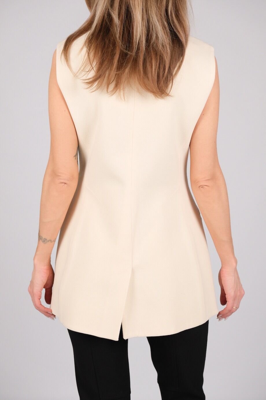 image 4 Двубортный жилет молочного цвета