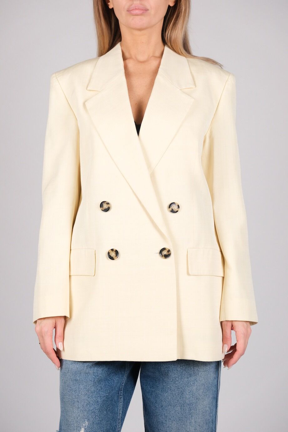 image 1 Двубортный жакет молочного цвета