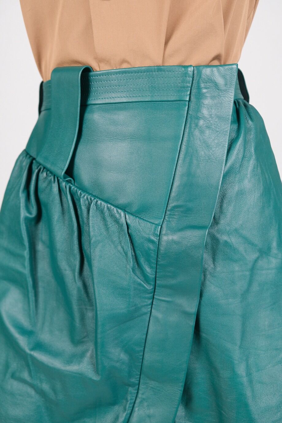 image 4 Кожаная юбка бирюзового цвета