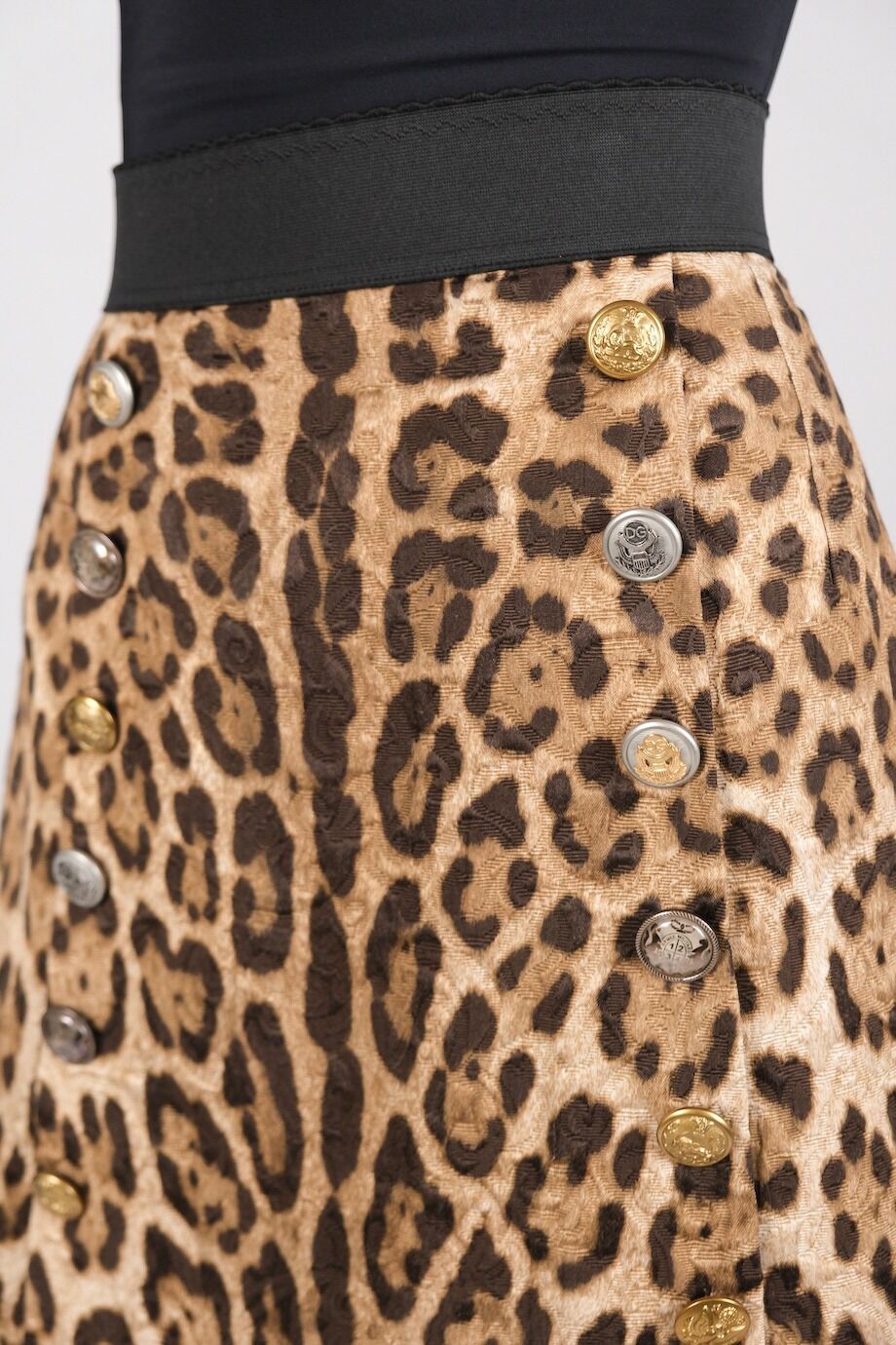 image 4 Юбка с леопардовым принтом и декоративными пуговицами