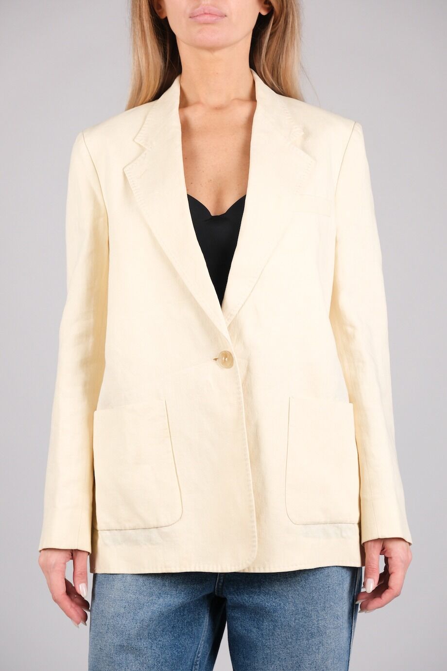 image 1 Льняной жакет бежевого цвета