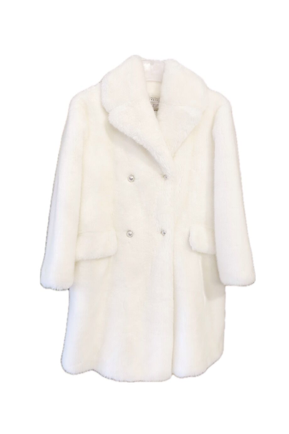 image 1 Детская шуба белого цвета с металлическими пуговицами
