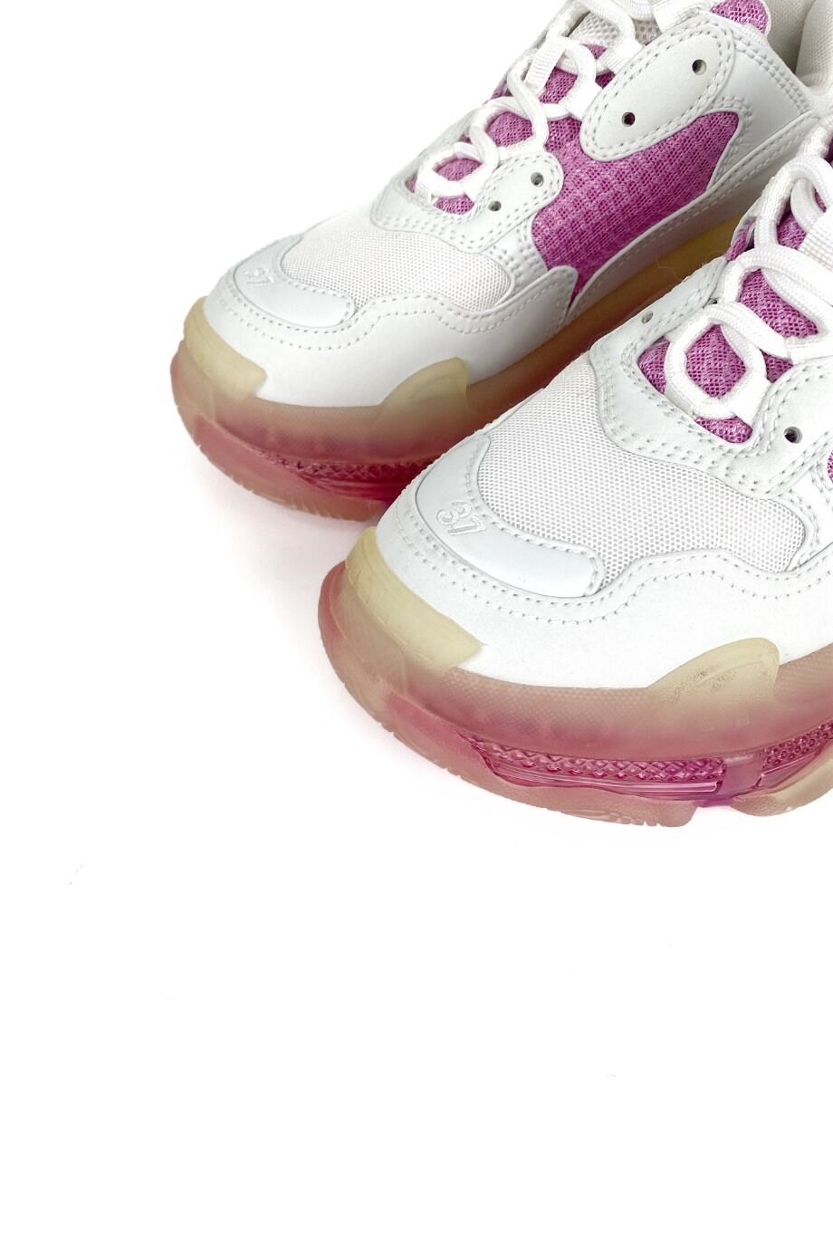 image 3 Кроссовки Triple S молочного цвета с розовыми вставками