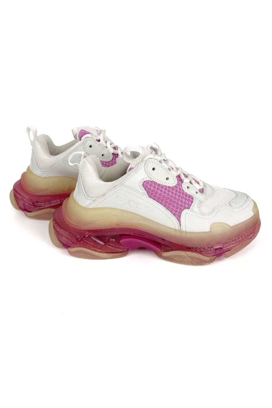 image 5 Кроссовки Triple S молочного цвета с розовыми вставками